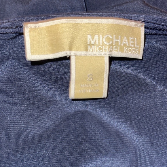 Michael Kors Twist Front Midi Dress Navy Size Small NWT Strappy Evening Cocktail - Picture 6 of 7